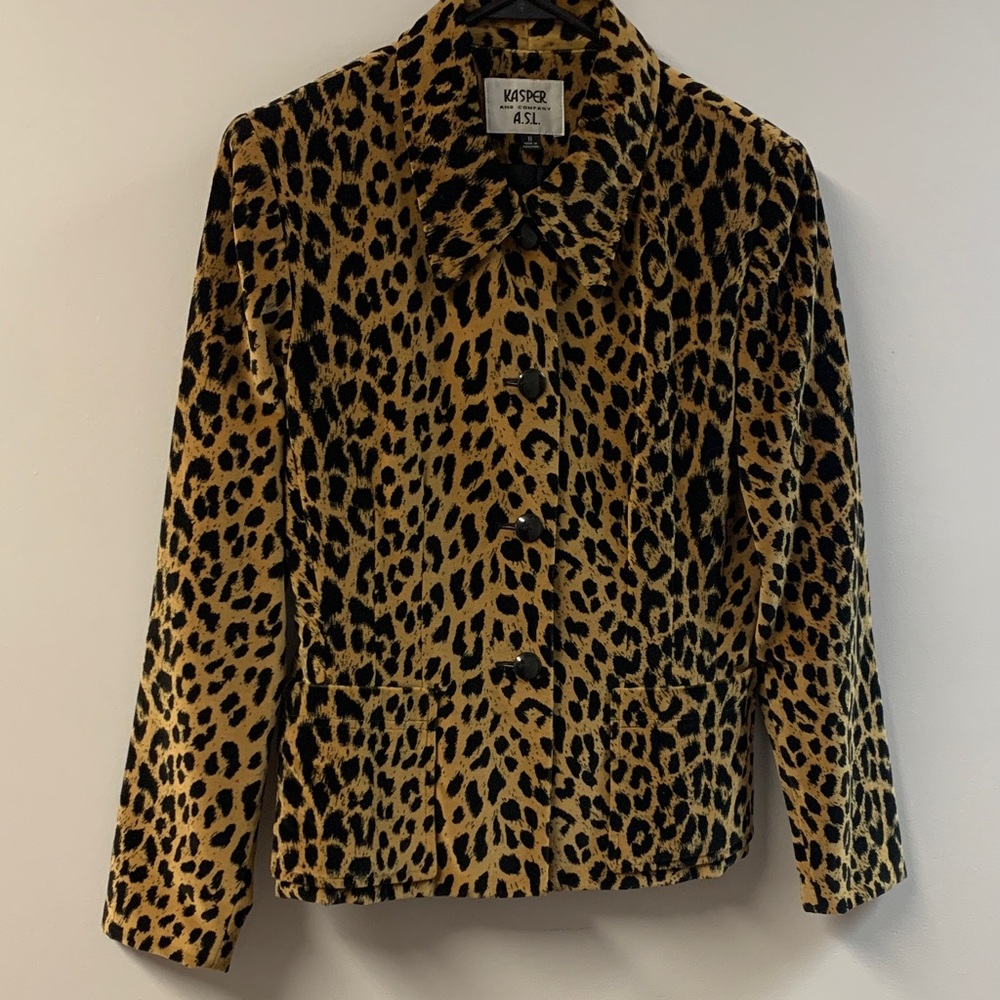 Kasper and Compant ASL Women's Animal Print Blazer Size 8